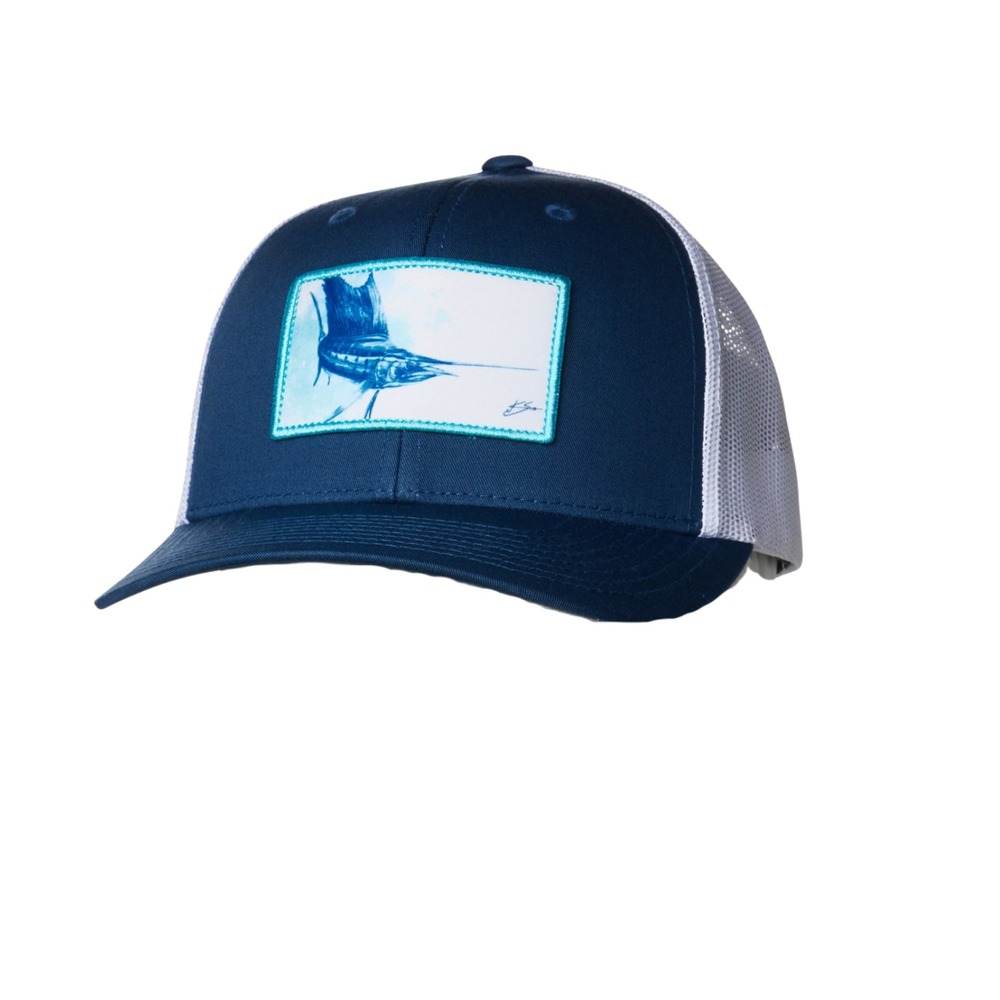 HUK Trucker Anti-Glare Snapback Fishing Hat for Men Patch Light-Sargasso Sea